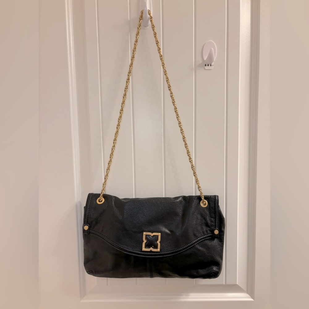 Black Leather BCBG MaxAzria Shoulder/Clutch Bag - Picture 5 of 10
